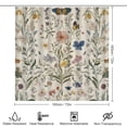 thumbnail image 2 of 4 Piece Shower Curtain Sets Non-Slip Rugs And Toilet Mat Lid Rug Accessories Herbs Wildflowers And Butterflies Durable and Waterproof Sage Green Herb Wildflower Botanical Plant for Bathroom, 2 of 8