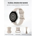 thumbnail image 4 of Wearlizer Floral Engraved Silicone Band 20mm Compatible with Samsung Galaxy Watch 7/FE/6/5/4 Band 40mm 44mm/Watch 3 41mm/Active 2 Watch Bands 40mm 44mm/Watch 4 Classic 42mm 46mm, Soft Sport Strap for Women, 4 of 6