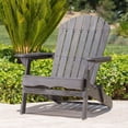 thumbnail image 4 of Furniture Hillary Outdoor Rustic Acacia Wood Folding Adirondack Chair, Dark Gray, 4 of 10
