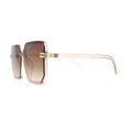 thumbnail image 3 of Classy Rimless Squared Rectangle Luxury Plastic Fashoin Sunglasses Pink - Brown, 3 of 4