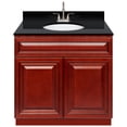 thumbnail image 1 of Cherry Bathroom Vanity 36", Absolute Black Granite Top, Faucet LB6B, 1 of 4