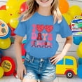 thumbnail image 2 of PMVFHDE T-Shirts pour Filles Hauts d'Été 2025 Mode Filles Hauts T-Shirts Fille Hauts d'Été Filles et Garçons Col Rond Manches Courtes T-Shirt Décontracté d'Été Bleu, 2-3 Ans, 2 of 4
