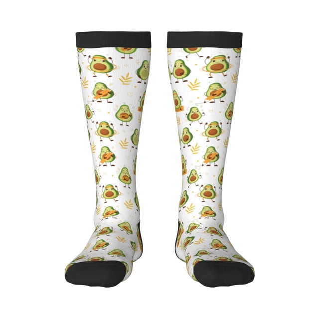 Fotbe Lovely Avocado Calcetas Divertidas Estampadas para Hombre y Mujer, Calcetas de Algodón hasta la Rodilla para Caminar, Correr, Enfermería y Embarazo