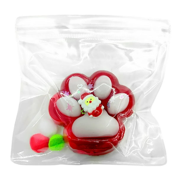 Juguetes para piscina, juguetes para bebés y niños pequeños. Pata de gato navideña con sonido y pellizcos. Súper suave, rebote lento, antiestrés. Regalo de Navidad. Juguetes antiestrés. Pata de gato p