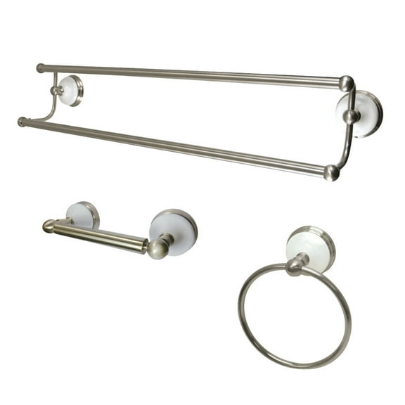 Kingston Brass BAK111348SN Victorian 3-Piece Bathroom Hardware, Brushed Nickel