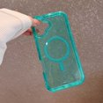 thumbnail image 4 of Designed for iPhone 16 Magnetic Clear Phone Case,Clear Crystal Glitter,Compatible with Mag-Safe,3-in-1 Heavy Duty Shockproof Sparkly Cute Women Girl Protective Phone Case,Cleargreen, 4 of 10
