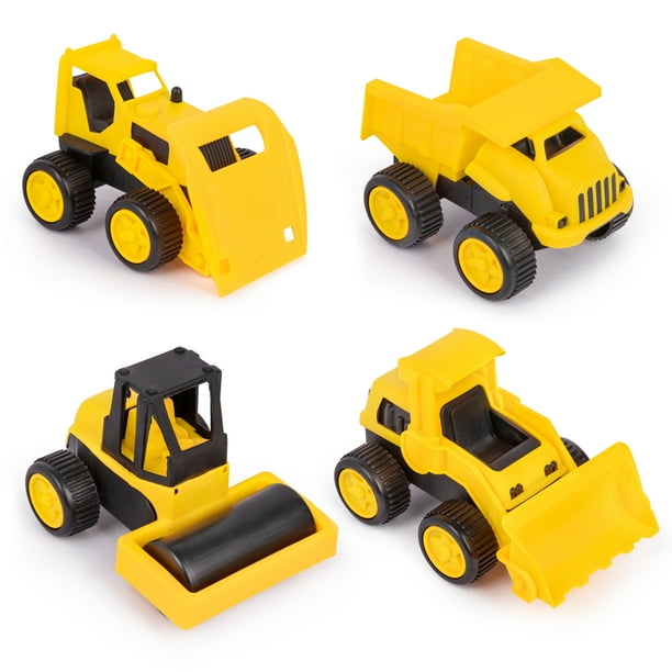 PlayKidz Set of 4 Heavy Toy Construction Trucks Dump Truck, Road