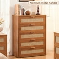 thumbnail image 4 of Upright 5 Drawer Dresser, Joaxswe Brown Dressers for Bedroom with Chest of Drawers, Wooden Cabinet for Bedroom, Living Room, Entryway, 4 of 8