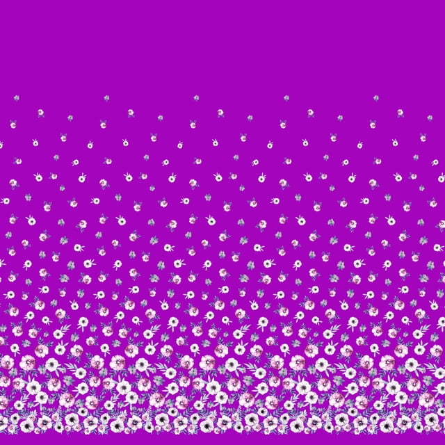 Soimoi Poly Georgette Fabric Leaves & Anemone Flower Panel Printed Craft Fabric by the Yard 42 Inch Wide