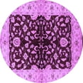 thumbnail image 1 of Ahgly Company Indoor Round Oriental Purple Industrial Area Rugs, 3' Round, 1 of 4