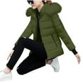 thumbnail image 4 of Arnsht Womens Winter Coats Quilted Thicken Warm Puffer Ski Jacket Faux Furry Lined Hooded Waterproof Outdoor Comfy Down Jackets Green S, 4 of 7