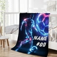 thumbnail image 5 of Custom Soccer Blanket for Boys, 50 x 40 Inches Warm Lightweight Blanket for Soccer Lovers, Comfy Soft Warm Flannel Throw Blanket Bed Sofa Room Decor, Camping, Travel, Soccer Club, 5 of 5
