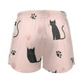 thumbnail image 3 of Women's Soft Sleep Shorts Relaxed Fit Lounge Pajama Bottoms Shorts for Women Pajama for Home and Comfort Black Cat and Cat's Paw, 3 of 8