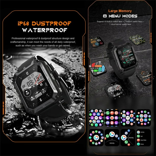 C20 Pro Smart Watch For Men 1.83 Inch Bluetooth Music Call Outdoor