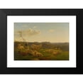 thumbnail image 2 of Carlo Dalgas 14x11 Black Modern Framed Museum Art Print Titled - Sheep on a Hill Near Skarridso (1845), 2 of 5