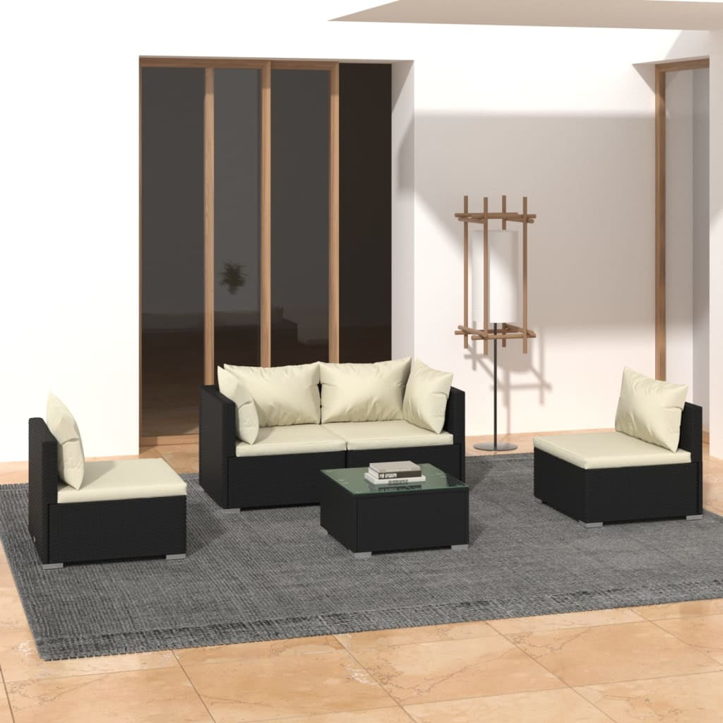 Agaran 5 Piece Rattan Sectional Seating Group Each sofa weight capacity 300 lbs Commercial Warranty Yes Walmart