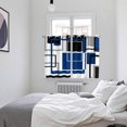 thumbnail image 4 of Blue Black Geometric Kitchen Curtains 72 Inch Length, Modern Minimalist Abstract Stripes Grommet Top Bedroom Living Room Curtains, Light Filtering Cafe Curtain Drapes 2 Panels Set 104''x72'', 4 of 9