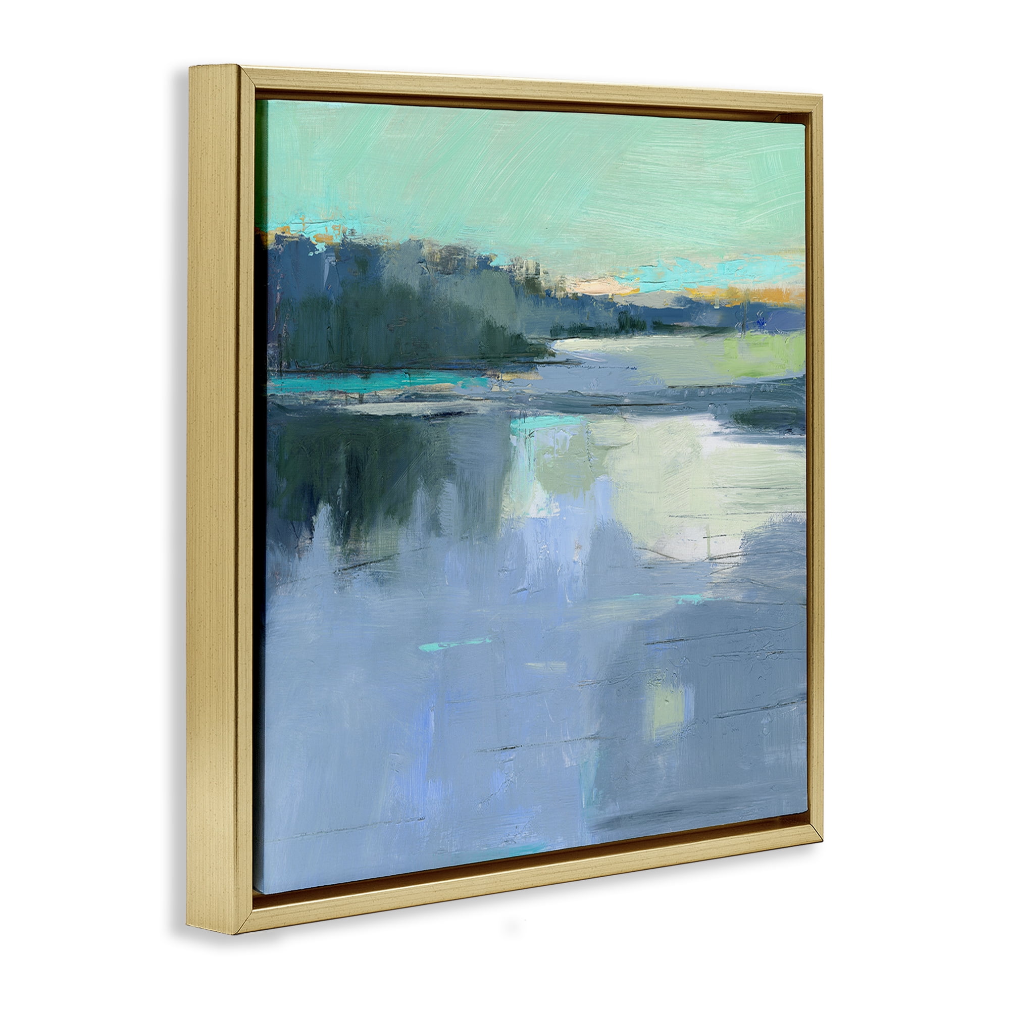 Stupell Industries Brave Boat Harbor Gold Framed Floater Canvas Wall Art, design by Kathleen Robbins