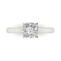 1.5 ctw Solitaire Anniversary Ring for Women | Cushion Cut White Sapphire | Hyperallergenic Solid 18K White Gold