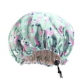 thumbnail image 5 of Jumpingount Gorro de dormir de noche para niños con hebilla ajustable, gorros de satén, gorro de dormir, tocado para el cuidado del cabello, baño, flor verde 2piezas Jumpingount CBP321340, 5 of 5
