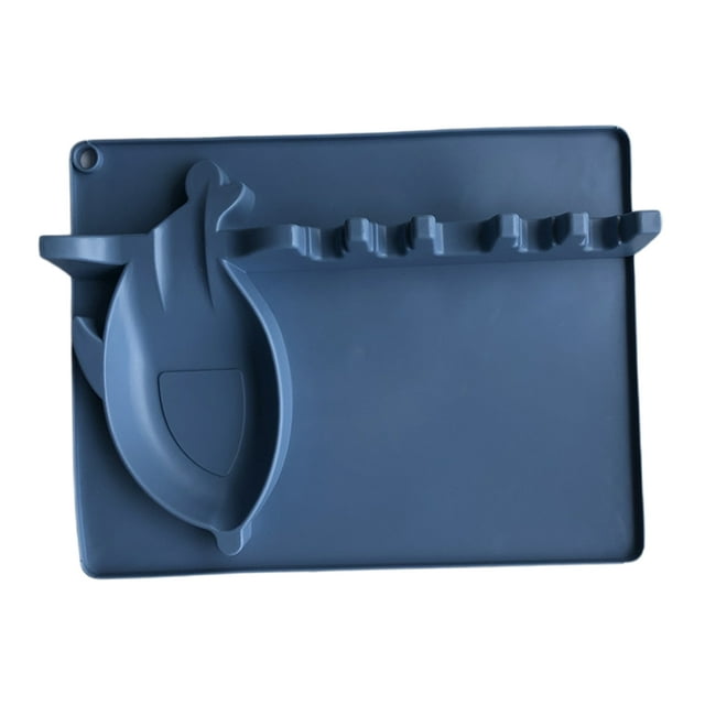 Soporte de silicona para cucharas, estante para ollas, palillos, cucharas, vajilla y organizadores de cucharones. Azul