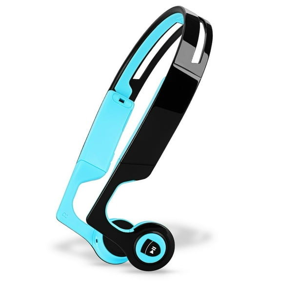 Lian LifeStyle Premium Bone Conduction Headphones Lightweight & Waterproof w/ Mic & Bluetooth Wireless Over Ear Headset Suitable for Sports BCH268 Blue