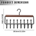 thumbnail image 3 of Goodw7 Wooden Belt Hanger for Closet 8 Hooks, Space Saving Tie Rack Organizer with Rotating Hook, Multipurpose Accessory Holder for Scarves Bags in Bedroom Wardrobe Entryway, 3 of 6