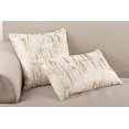 thumbnail image 3 of SARO LIFESTYLE Distressed Metallic Foil Design Cotton Down Filled Throw Pillow, 14" x 22", Gold, 3 of 3