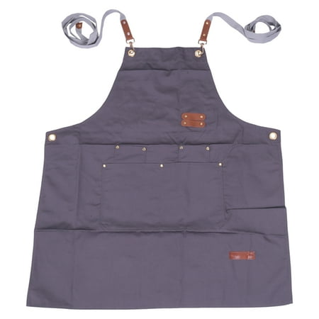

Chef Apron- Back Apron for Men Women Cooking (Grey)