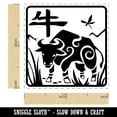 thumbnail image 2 of Chinese Zodiac Ox Self-Inking Rubber Stamp Ink Stamper - Yellow Ink - Small 1 Inch, 2 of 7