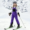 thumbnail image 2 of HCNTES Kids Waterproof Snow Bib Overalls Toddler Adjustable Strap Design Comfortable Winter Ski Wear(A01-Purple,6-7 Years), 2 of 8