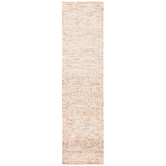 SAFAVIEH Capri Sabrina Aztec Wool Runner Rug, Brown/Beige, 2'3" x 9'