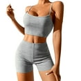 thumbnail image 3 of Hessimy Womens Workout Sets Two Piece Cross Back Tank Top Matching High Waist Leggings Sets Gym Outfits Work Out Clothes Grey XL, 3 of 3