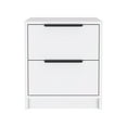 thumbnail image 4 of Canddidliike Multifunctional Nightstand, Two Drawers Modern Bedside Tables with Metal Handle for Bedroom/Living Room, White, 4 of 7