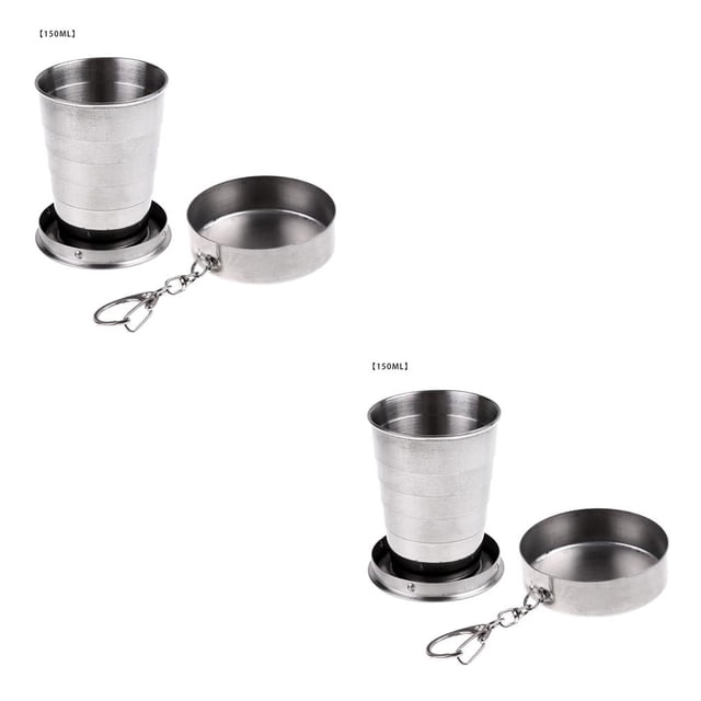 Advancent Taza de agua plegable de acero inoxidable, taza plegable para acampar, suministros para beber al aire libre Type2 NO2 Advancent CBP231132