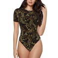 thumbnail image 1 of Balery Sea Turtle With Ocean Body de cuello redondo de manga corta para mujer Tops de manga corta Tops básicos-XX-Large, 1 of 7