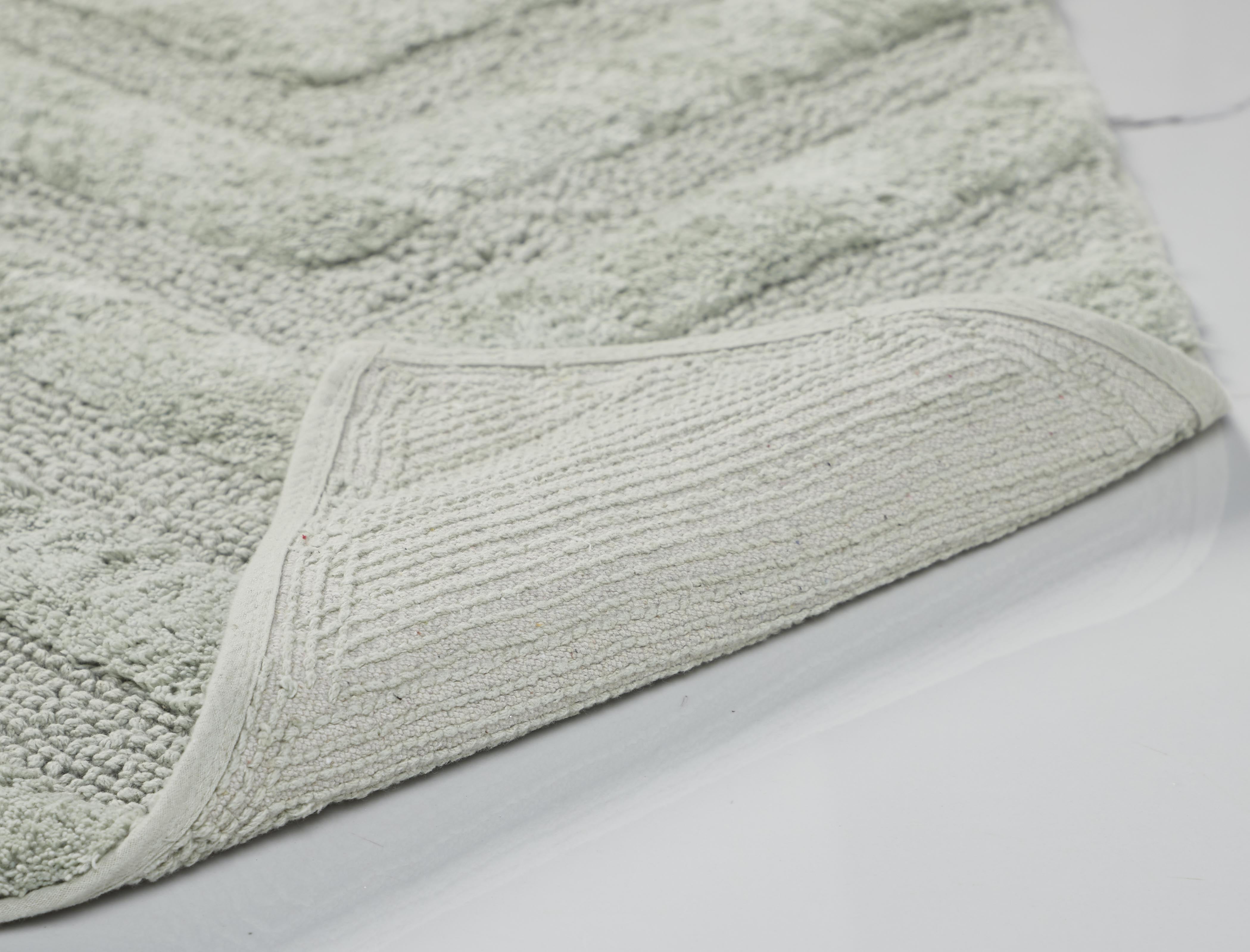 Better Trends Long Runner Bathroom Rug Extra Soft Non-Slip Bath Mat Water Absorbent 100% Cotton Washable Mat 20" x 60" Dark Sage Hugo Collection