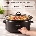 thumbnail image 3 of Gourmia 6 Qt Manual Slow Cooker, 3 Heat Settings, Removable Ceramic Pot, Black, 3 of 12