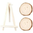 thumbnail image 1 of 1 Set Blank Wood Slices Unfinished Wood Round Small Wood Round Wood Cutout with Stand, 1 of 9