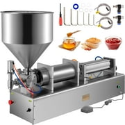 VEVOR Pneumatic Liquid Paste Filling Machine 1000-5000ml, Dual-use Cream Paste Filling Machine 40L Hopper,Silver Paste Filler Stainless Steel Piston for Toothpaste Cream Shampoo