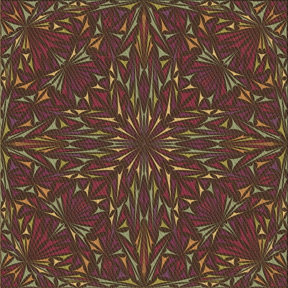 Ahgly Company Machine Washable Indoor Square Transitional Sienna Brown Area Rugs, 6' Square