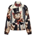 thumbnail image 5 of Jackets for Women Winter Coat Jackets Flannel Stand Collar Jacket(Cat Violinist Performance,Size:S-4XL), 5 of 7