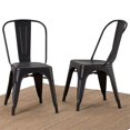 thumbnail image 2 of Pemberly Row Chaise de Salle à Manger Moderne en Métal Noir (Ensemble de 2), 2 of 6