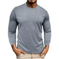 thumbnail image 2 of Drindf Men's Waffle Knit Tops Moisture Wicking Muscle Shirts Breathable Long Sleeve Basic Shirt Slim Fit Crew Neck Pullover Top Solid Color Casual T Shirts, 2 of 8
