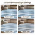 thumbnail image 7 of ODIKA 6'x9' Washable Area Rug Striped Pinstripe Nautical Front Layered Doormat Welcome Door Refined Structured for Queen Size Bedroom, Under Bed, Master Suite, Easy Care, Non-Shedding, 7 of 7