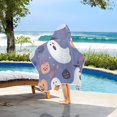 thumbnail image 3 of Yayeee Kids Hooded Towels Toddler Soft Absorbent Beach Bathing Wrap 50" x 23.5", Blue Cute Halloween, 3 of 5