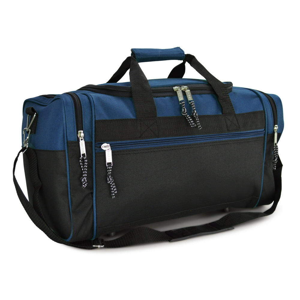blue duffle travel bag