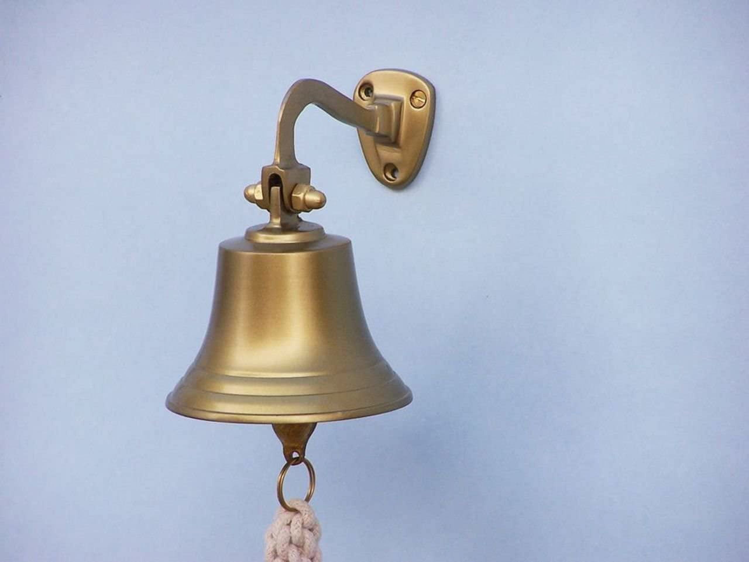 Thor Instruments Antique Brass Ship's Bell, Nautical Decor, 6 Inch
