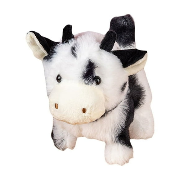 Vache en Peluche - Poils Courts Doux, Interactive (Mouvement et Son), Adaptée aux Enfants, Durable, pour Enfants, Cadeau d'Anniversaire/fête