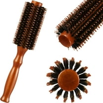 ACDANC Round Boar Bristle Brush Round Hairbrush Wooden Handle Styling Brush Anti-Static